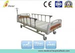 Coated Steel Manual Crank Medical Hospital Bed With Aluminum Alloy Guardrail