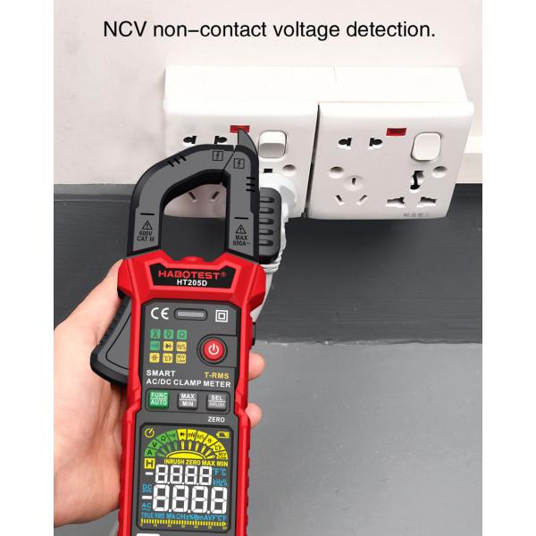 HT205 Clamp Meter Auto Range True RMS NCV DC AC Voltage Inrush Current Temperature Tester Automatic Voltmeter