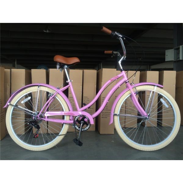 KMC Chain Black Color Urban Lady Single Speed Womens Beach Cruiser Bike for Leisurely Rides