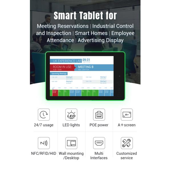 10.1 Inch Android Meeting Room Tablet with LED Light Bar Wall Mount