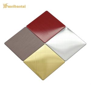 China 0.75mm Thickness Stainless Steel Sheet Red Color Hairline Brushed Decorative Rice Cooker on sale
