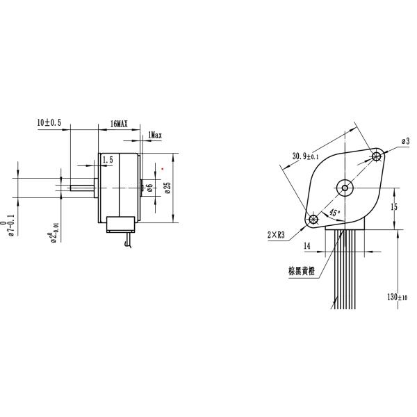 25mm 24V 25BY412 PM Stepper Motor 7.5 Degree Step Angle For Game Machine ATM Equipment