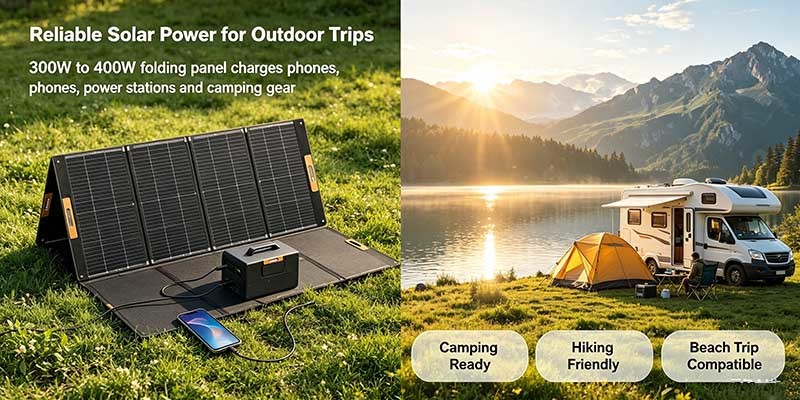 300‑Watt Foldable Solar Charger Panel, Multi‑Interface Portable Solar Power for Outdoor Activities