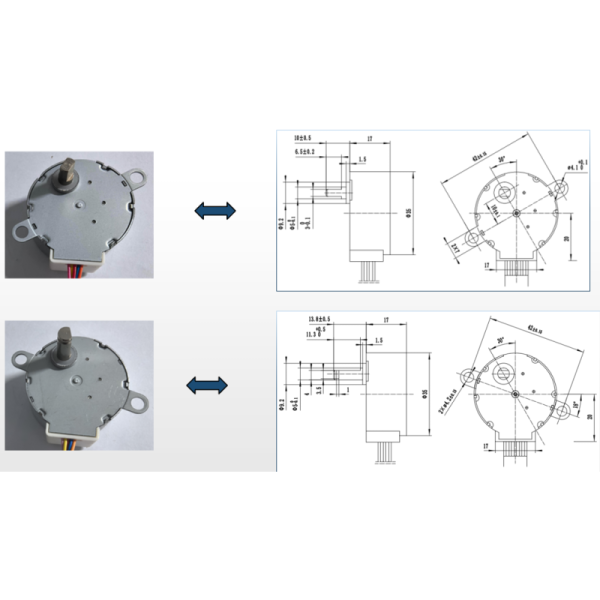 High Precision 35BYJ46 Geared Stepper Motor with Compact Design for Robotics Applications