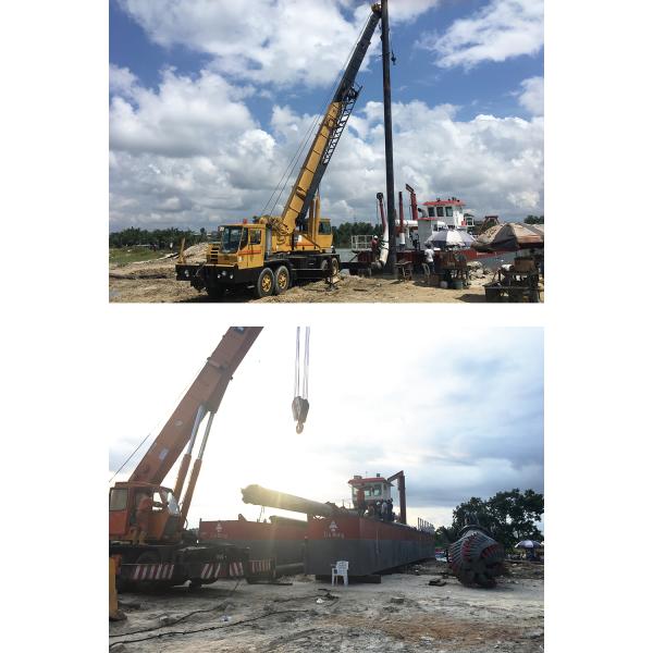 Over 25m Depth Sea Sand Cutterhead Suction Dredge Driven By Diesel Engine