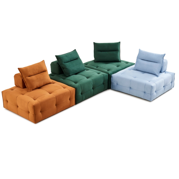 Modern Simple Frameless Square Sponge Sofa Compressed Cube Modular Sectional Bed for Villa Vacuum Combination