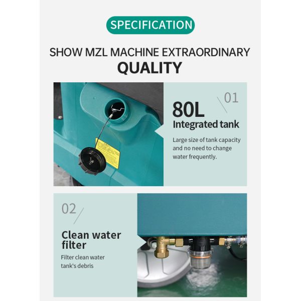 Commercial Battery Ride On Floor Scrubber 110L Solution/Recovery Tanks 860mm Dual Brush