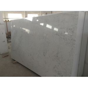 Wholesale Solid Quartz Engineered Stone Slabs , Kitchen / Bathroom White Quartz Slab from china suppliers