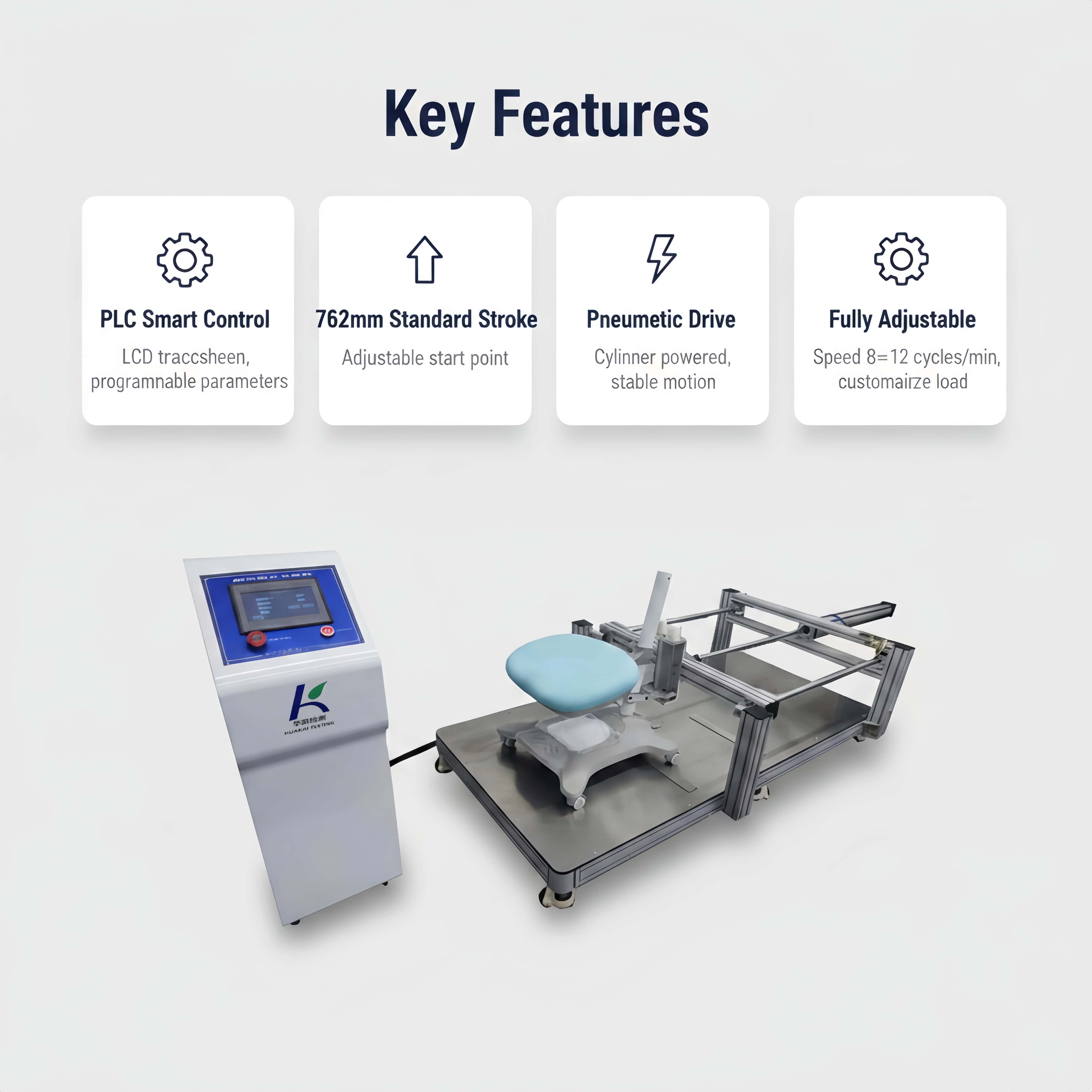 Office Chair Caster Durability Tester Caster & Chair Base Durability Testing Machine BIFMA X5.1