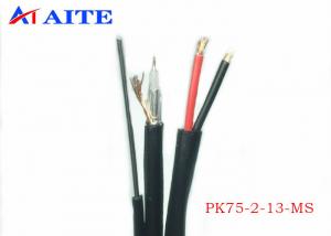 China PK-75-2-13 Coaxial with Power and Steel CCTV Cable Outdoor UV PE Video Wire on sale
