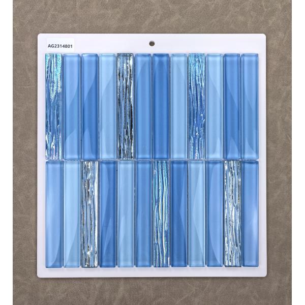 Decorative 300x300mm Blue Glass Mosaics For Hotel and project Wear-resistance