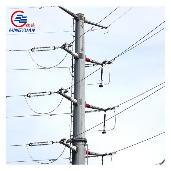 Galvanized Gr50 Steel Monopole Structures Hot Dipped Power Pole