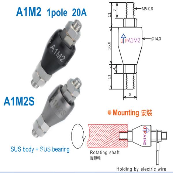 A1M2 mercury slip rings 1poles/20A