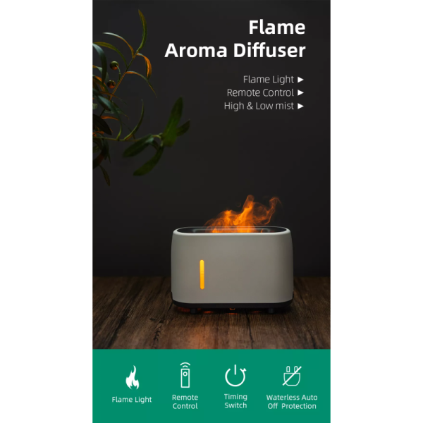 Best Flame Air Mist Humidifier Diffuser 240ml Fire Flame Ultrasonic Aroma Essential Oil Diffuser for Hotels Households Gift