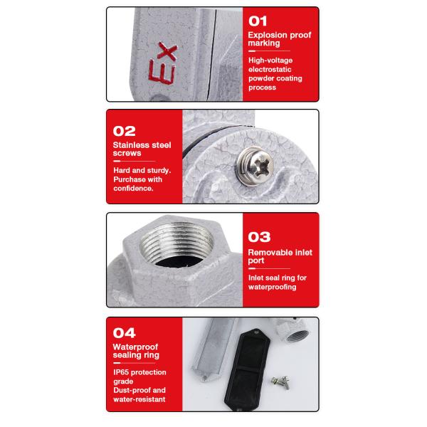 Ex Back cover three-way junction box Wiring Box Threading Box