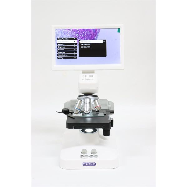 OPTO-EDU A33.5130 7'' LCD Microscope 8MP Camera 1080p Video HDMI/WiFi/USB Portable Design