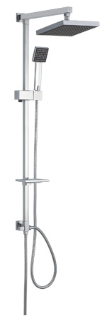 Wall Mount Rainfall Bathroom Shower Set stainless column pipe with ABS handheld shower head function