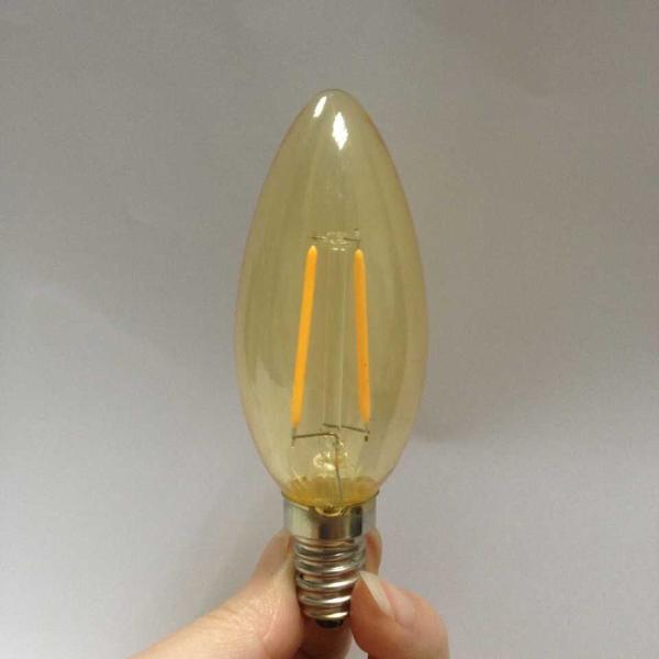 vintage E12/E14 C35 candle bulb LED filament type gold tinted