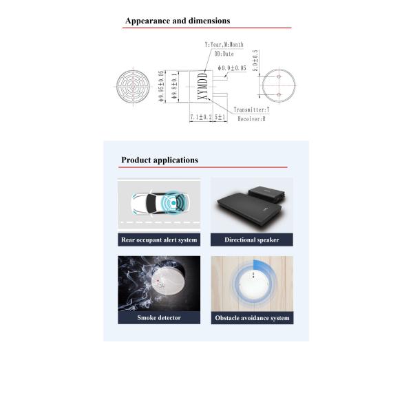 Transceiver 10mm Ultrasonic Transducer Types For Rear Occupant Alert System
