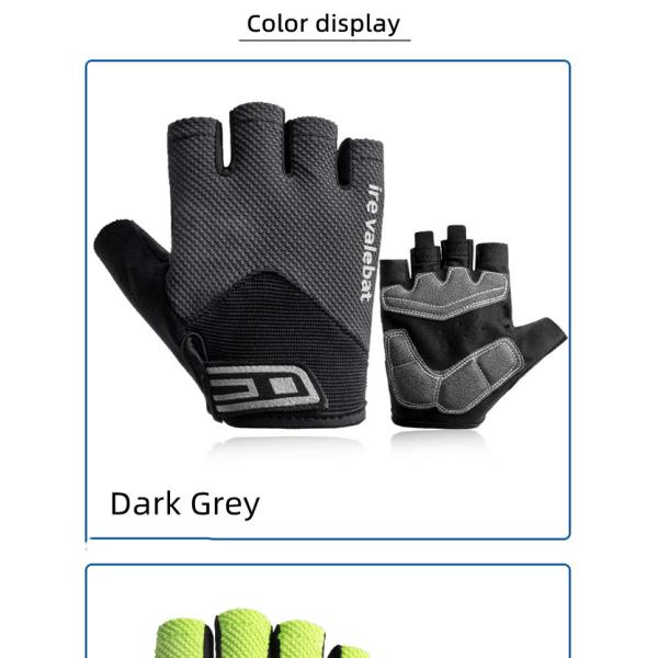 Nylon Cycling Half Finger Gloves Shockproof With Thickened SBR Palm