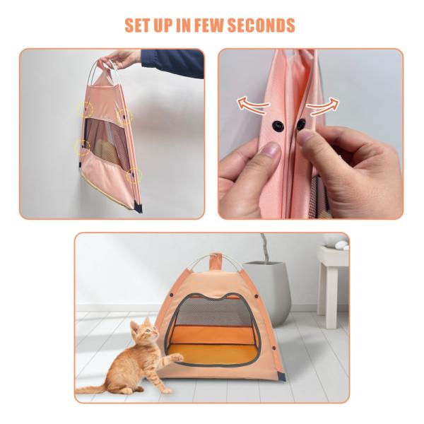 Small Size Foldable Fabric Cat Travel House Multi Purpose Pet Tent