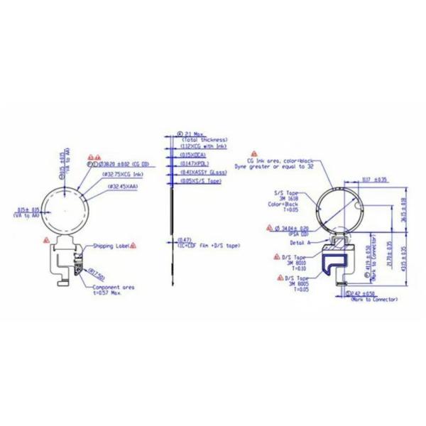 1.28 Inch Circular Oled Display Arduino 416*416 Dots 350cd/M2 MIPI Interface Driving IC WT030