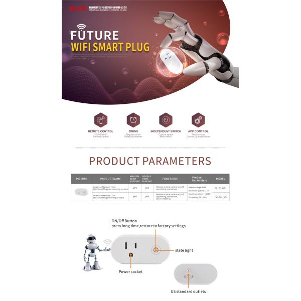 US Standard 15A Wi-Fi Smart Plug with Power Metering Function