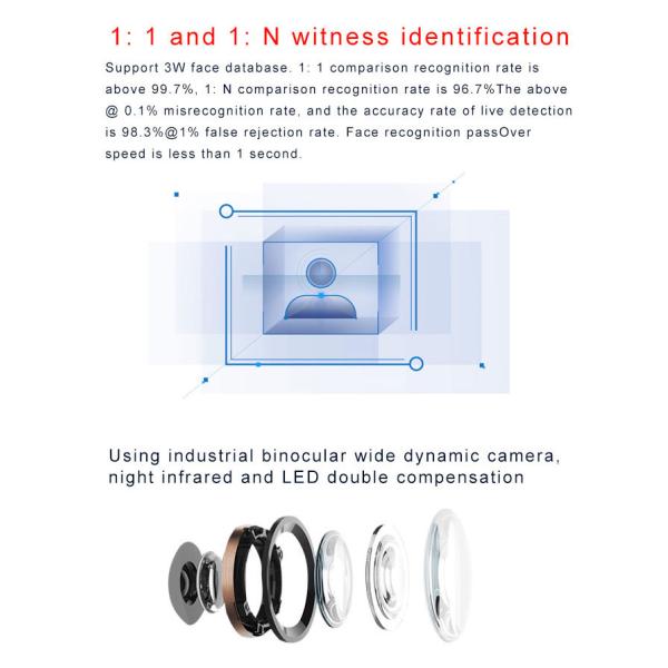 8 Inch Wifi Digital Signage Remote Keyless Entry Face Recognition With Temperature Sensor
