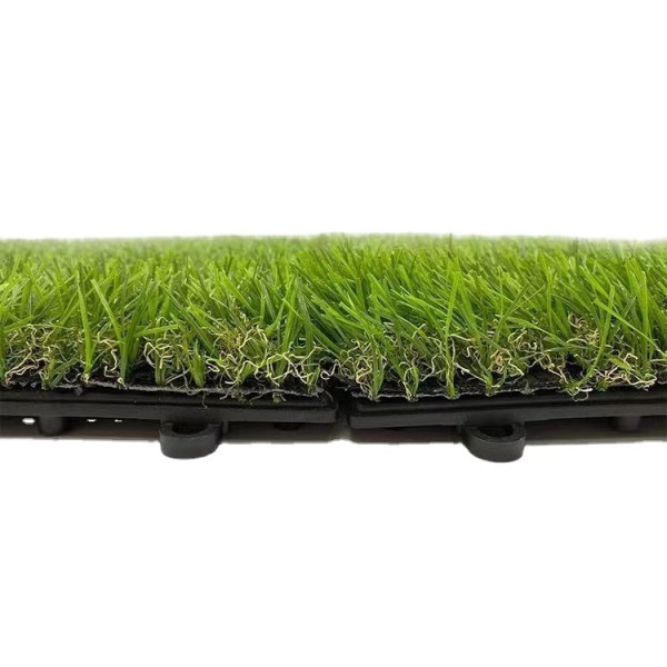 Waterproof High Density Artificial Grass Carpet with Easy Installation Interlocking Lawn Tiles