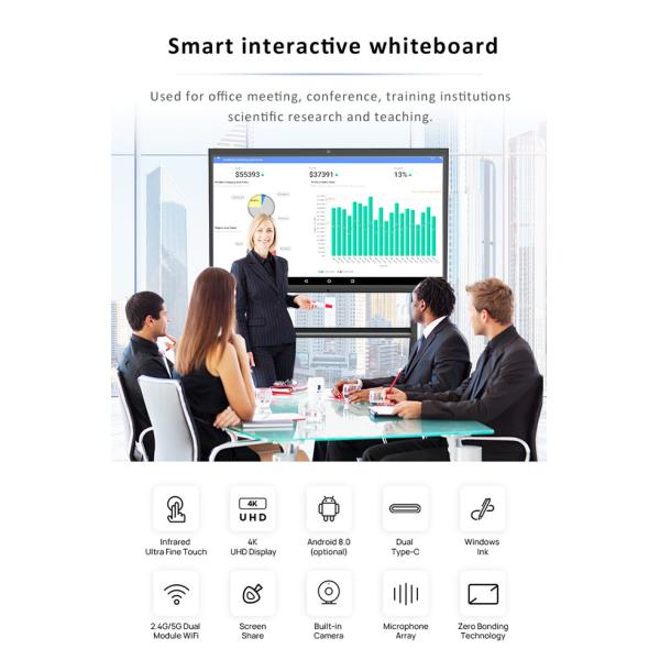 All In One Interactive Flat Panel 70 Inch Touch Screen Monitor