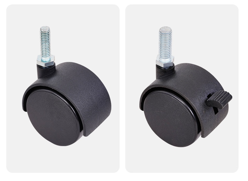 Modern 2.5 Inch Flat Snap Spring Casters Silent Universal Nylon Wheels for Dining Kitchen Furniture Appliances Direct Factory