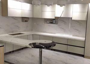 China White Quartz Kitchen Worktops , Quartz Stone Countertops Customized Size on sale