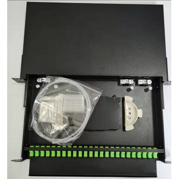 1U 19" 24 Port SC Simplex/LC Duplex Fiber Optic Rack Mount Enclosure Fiber Patch Panel-Unload