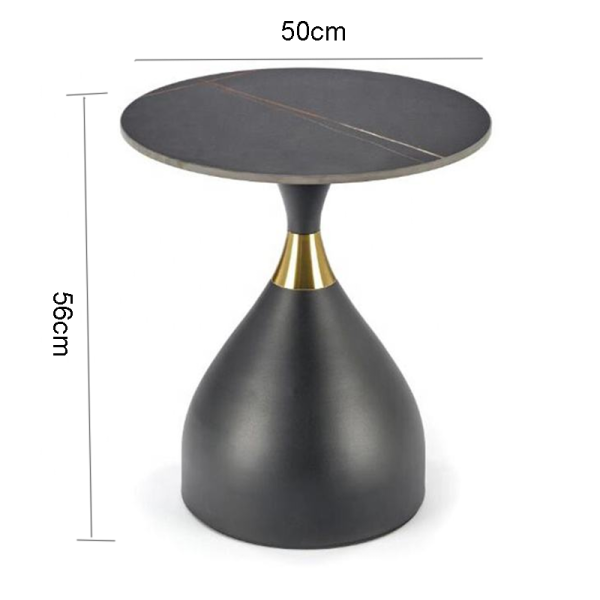 Modern Convertible Metal Accent End Table Bedside Table Small Sofa Side Table Coffee Table for Living Room Sintered Stone Rock