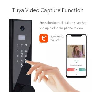 Tuya Smart WiFi Digital Door Lock Code Card Smartphone Fingerprint Face Scene