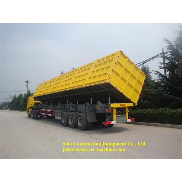 Hydraulic Self Side Tipper Dump Semi Trailer Square Tipper Tank 60000KGS