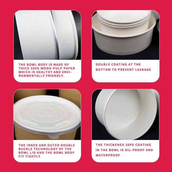 Kraft Eco Friendly Paper Bowl Stocked Biodegradable Salad Bowl