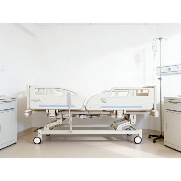 DH-II-B Five-Function Electric Hospital Bed with Full-Coverage European Guardrails and 125mm Silent Central Control Wheels