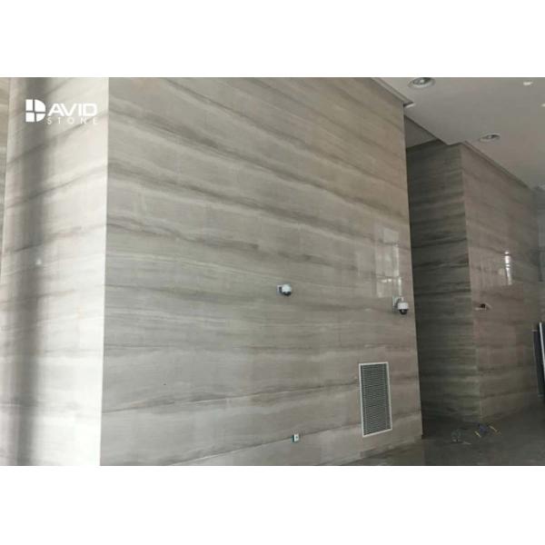 Polished Wood Vein Marble Stone Tile For Interior Wall Cladding Customized Size