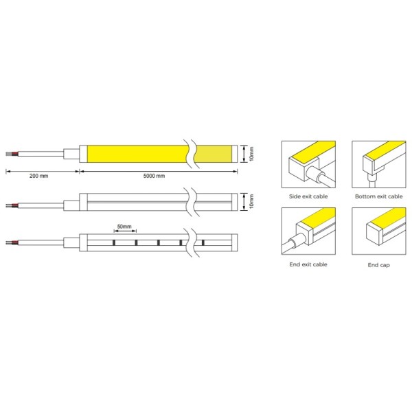 Customizable Energy Saving Top Bend LED Neon Flex Strip for Unique Project Needs and OEM ODM Services NHT-1010