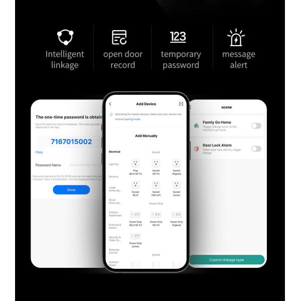 WIFI Tuya App Smart Fingerprint Door Locks With Peephole Camera