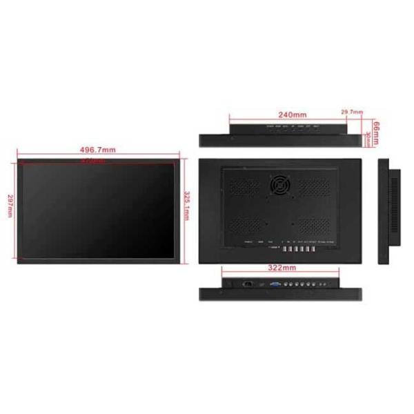 178° Visual Angle 350 Nits CCTV LCD Monitor With Hdmi Input Vivid Image Layout