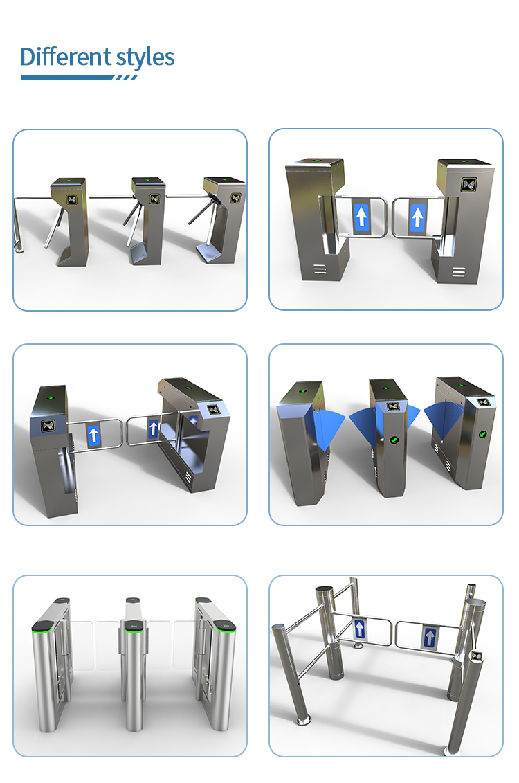 Revolving Flap Barrier Turnstile Gate With Card Reader / Fingerprint Access Control