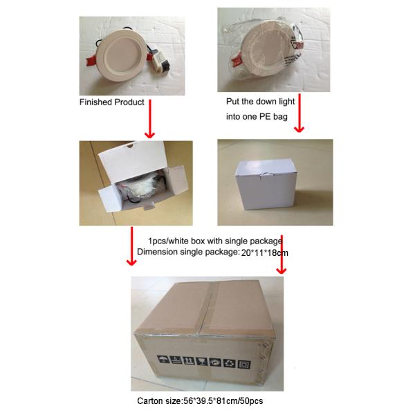 NO UV 4 inch 10W 880lumen LED Ceiling Lighting Samsung Chip With Anti - Glare