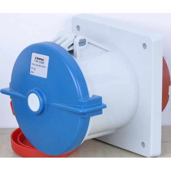 Straight IP67 Outdoor Industrial Panel Mounted Receptacles /Sockets 16A,32A,63A,125A 2P+E, 3P+E 3P+N+E