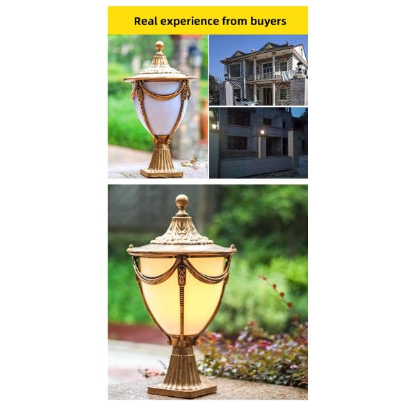 Sensor Waterproof Outdoor Yard Fence Solar Led Post Main Gate Energy Saving Outdoor Garden Gate Decoration Pillar Lights