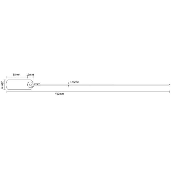 309 N Tensile Strength 400 mm Length Laser Print Plastic Security Pull Tight Seal for Container Security Lock
