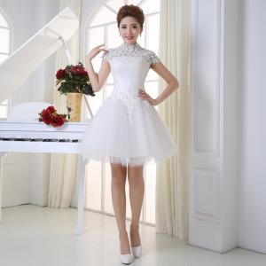 Wholesale New Spring And Summer Dress Short Paragraph Shoulder Thin Lace Bridal Dresses from china suppliers