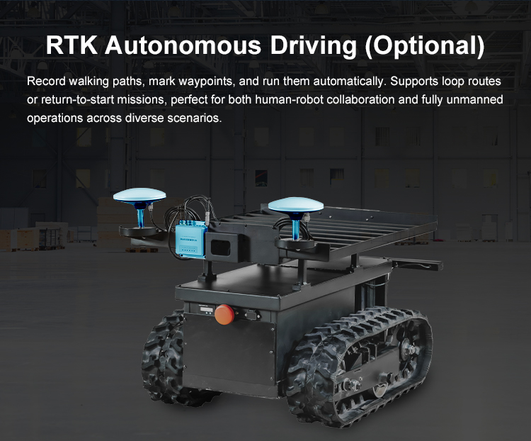 Foxtechrobot FOLO-M200 Outdoor Indoor Mini Track Chassis Automatic Line Following Robot Cart for Marketing Delivery