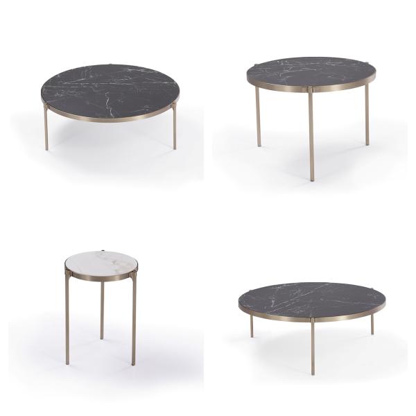 Triangular Base Elegance Ceramic Marble Coffee Table